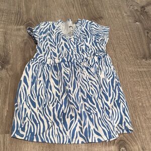 Diane Von Furstenberg Blue and White Zebra Print Kids Dress